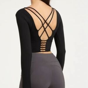 Astoria Activewear Black Crisscross Back Top